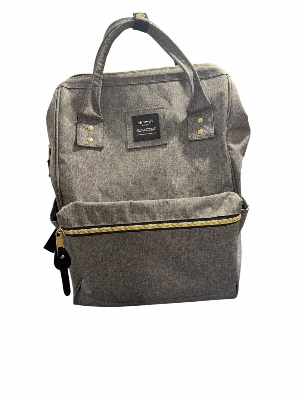 Himawari Gray Canvas Backpack Tote -Women's